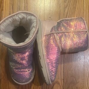 UGG Glittery Pink Kids Boots